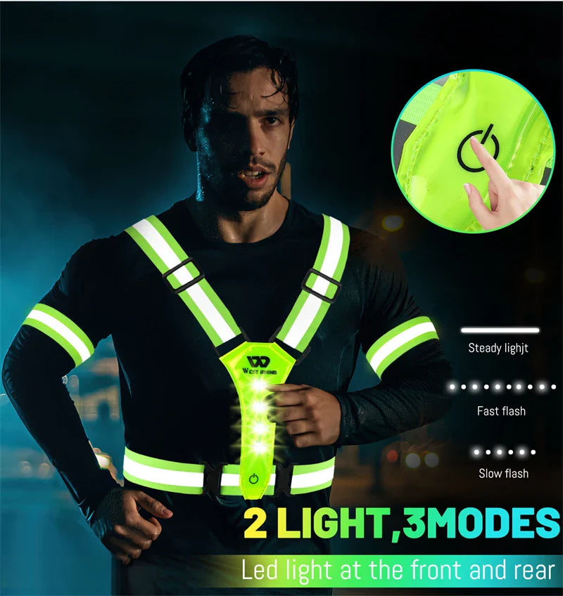 USB Rechargeable LED Reflective Safety Vest