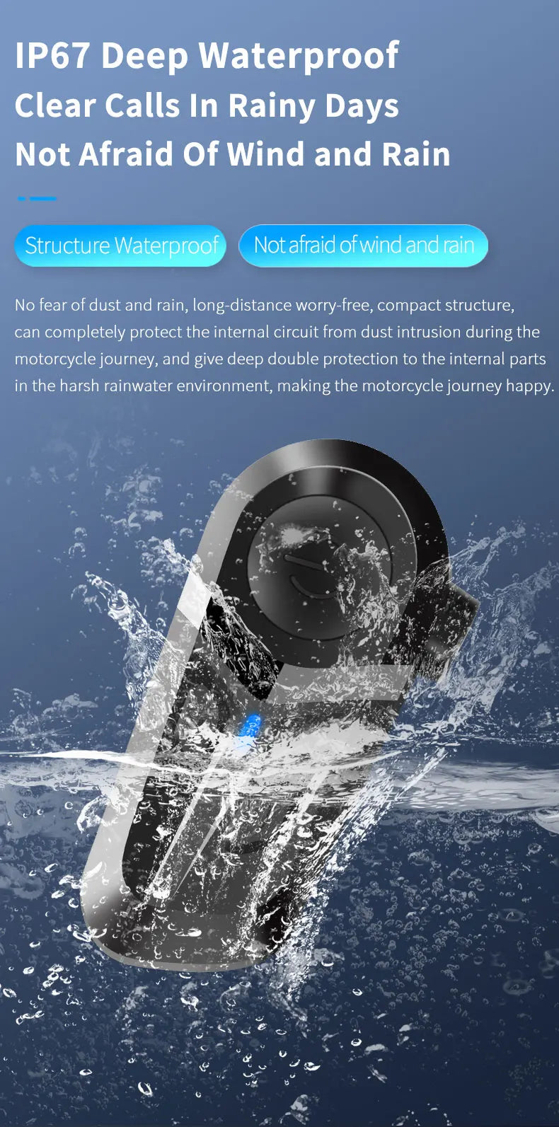 3 Waterproof Helmet Headset