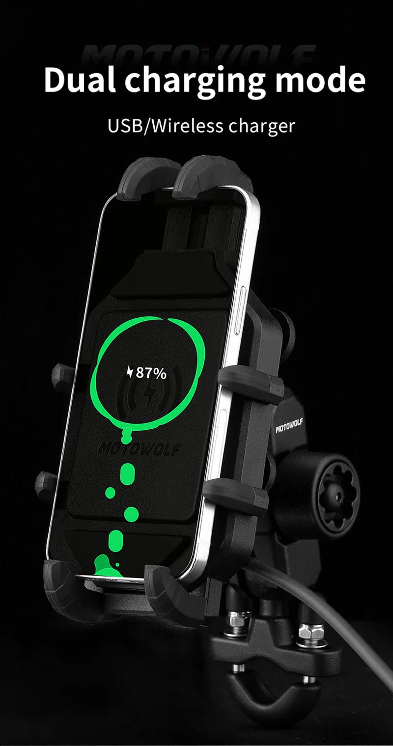 Motorcycle Wireless Charging Phone Holder