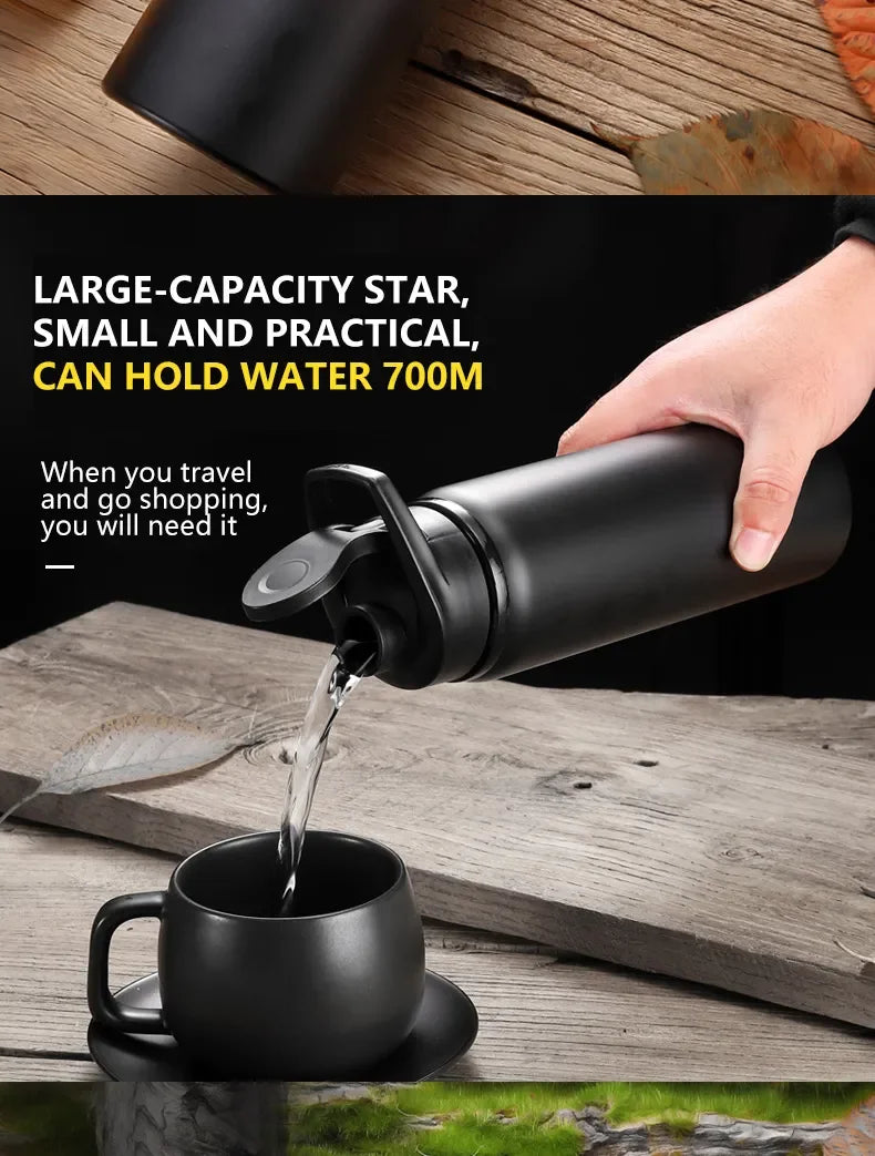Portable Stainless Steel Water Bottle: Bicycle Riding, Outdoor Sports