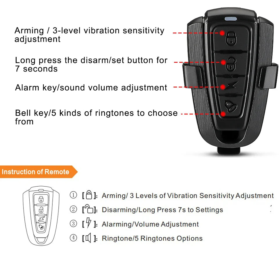 wsdcam bicycle alarm vibration alarm waterproof