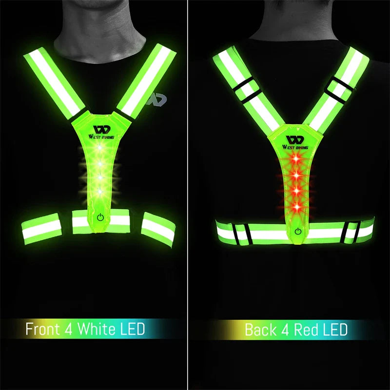 USB Rechargeable LED Reflective Safety Vest