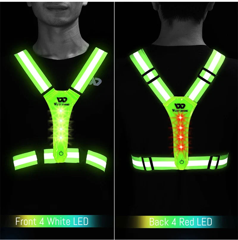 USB Rechargeable LED Reflective Safety Vest