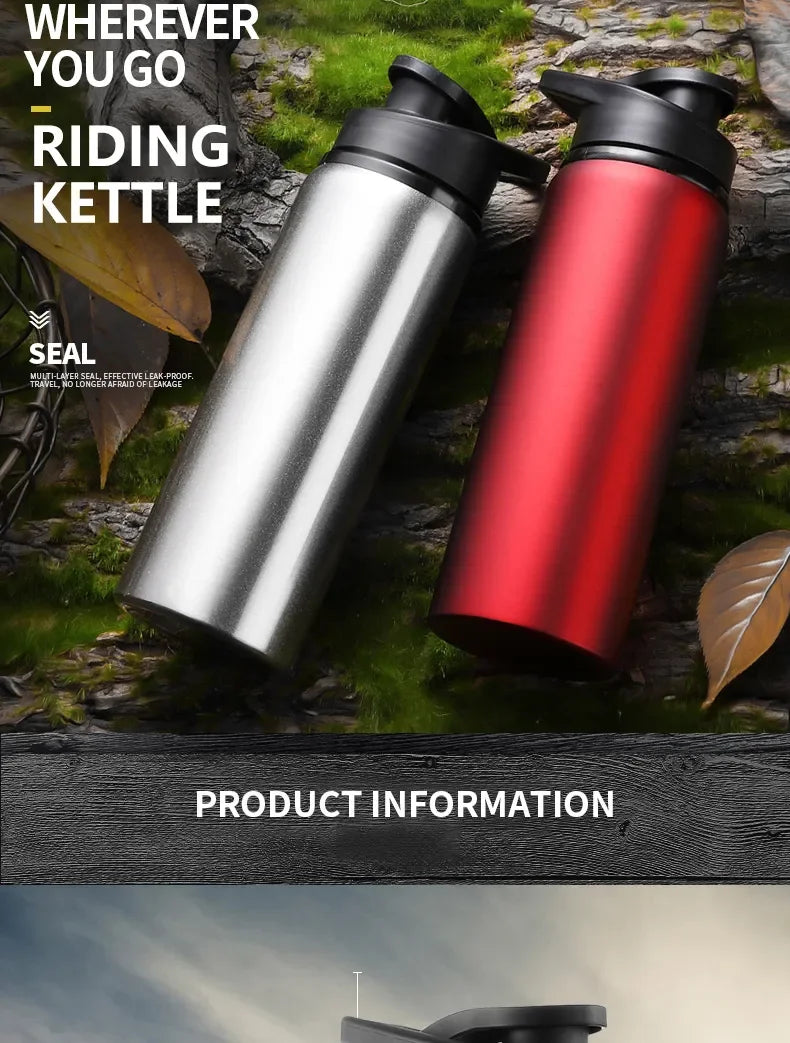 Portable Stainless Steel Water Bottle: Bicycle Riding, Outdoor Sports