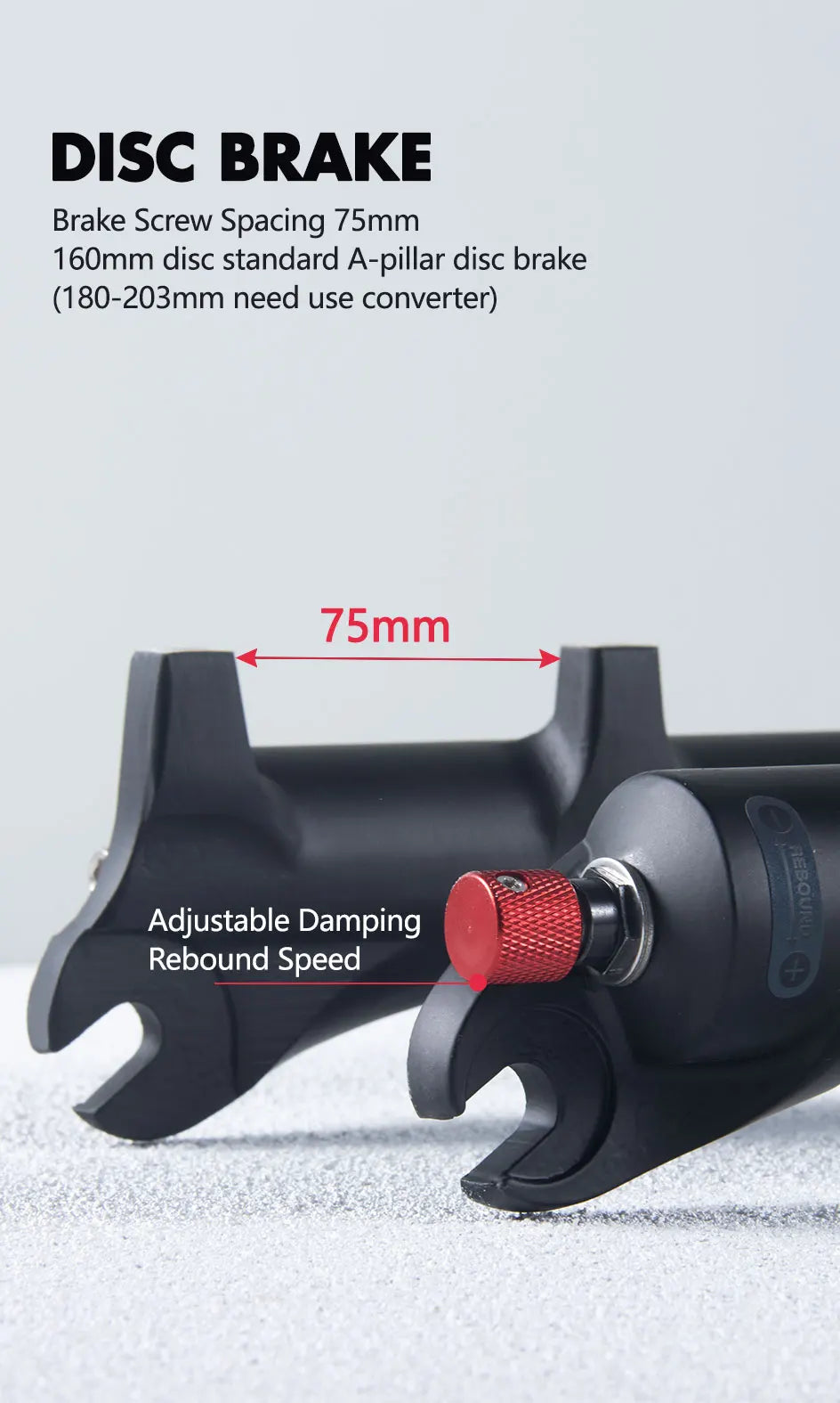 rebound adjustable mtb air front suspension