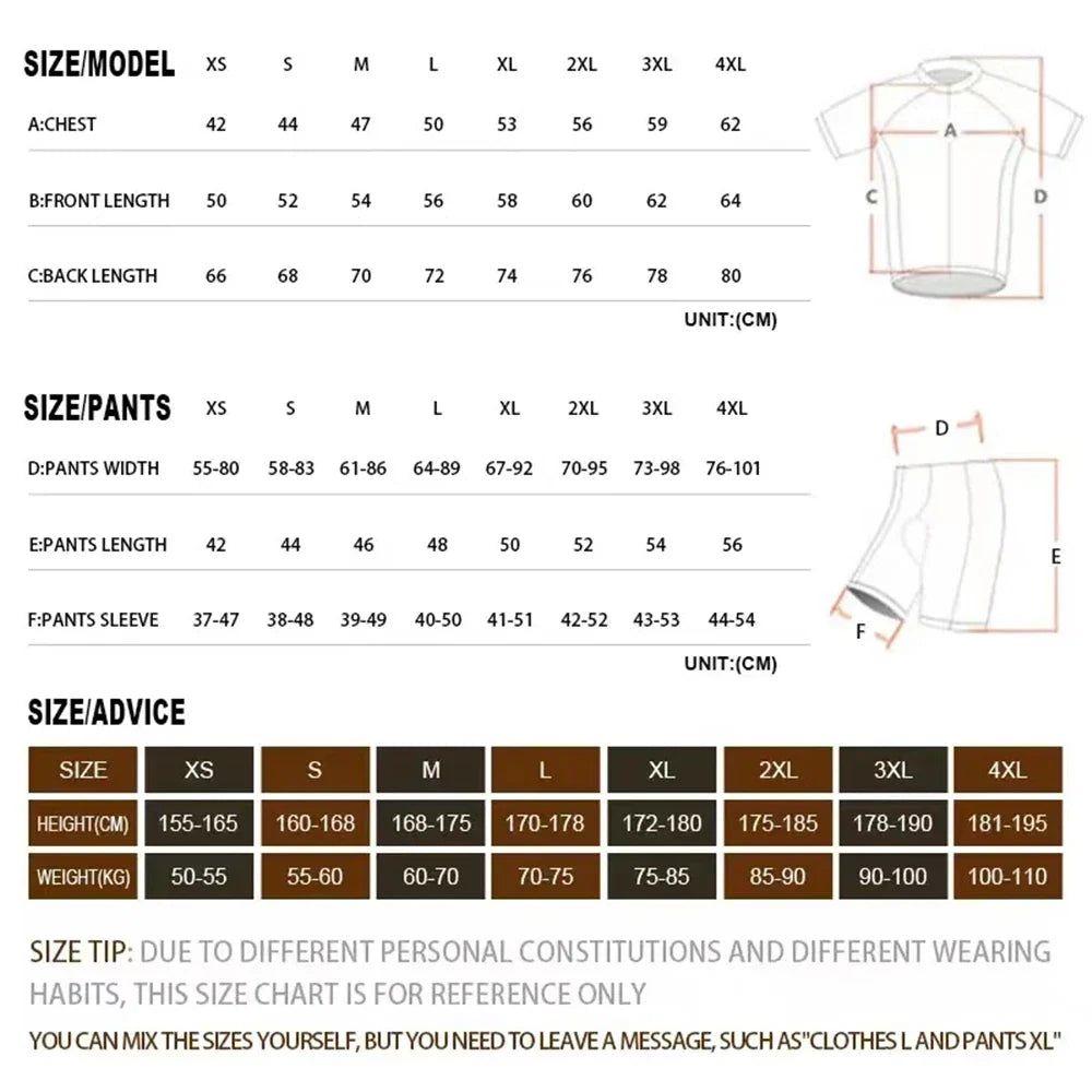 summer cycling jersey set