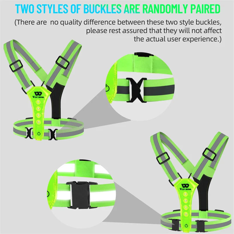 USB Rechargeable LED Reflective Safety Vest