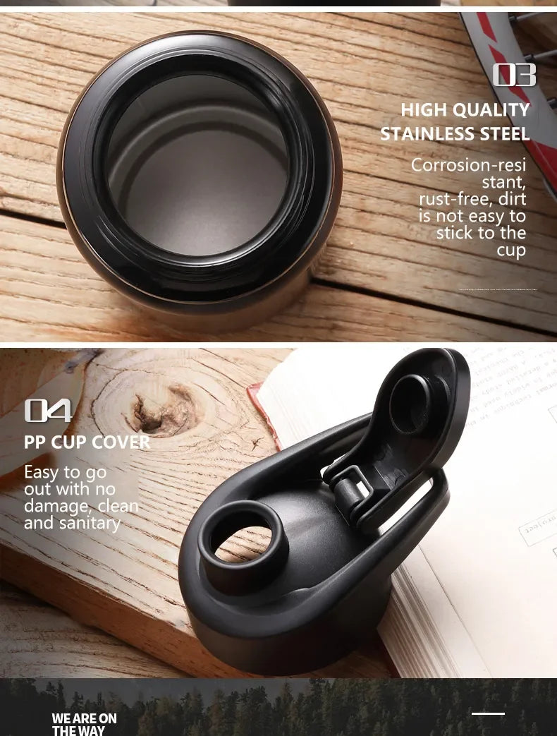 Portable Stainless Steel Water Bottle: Bicycle Riding, Outdoor Sports