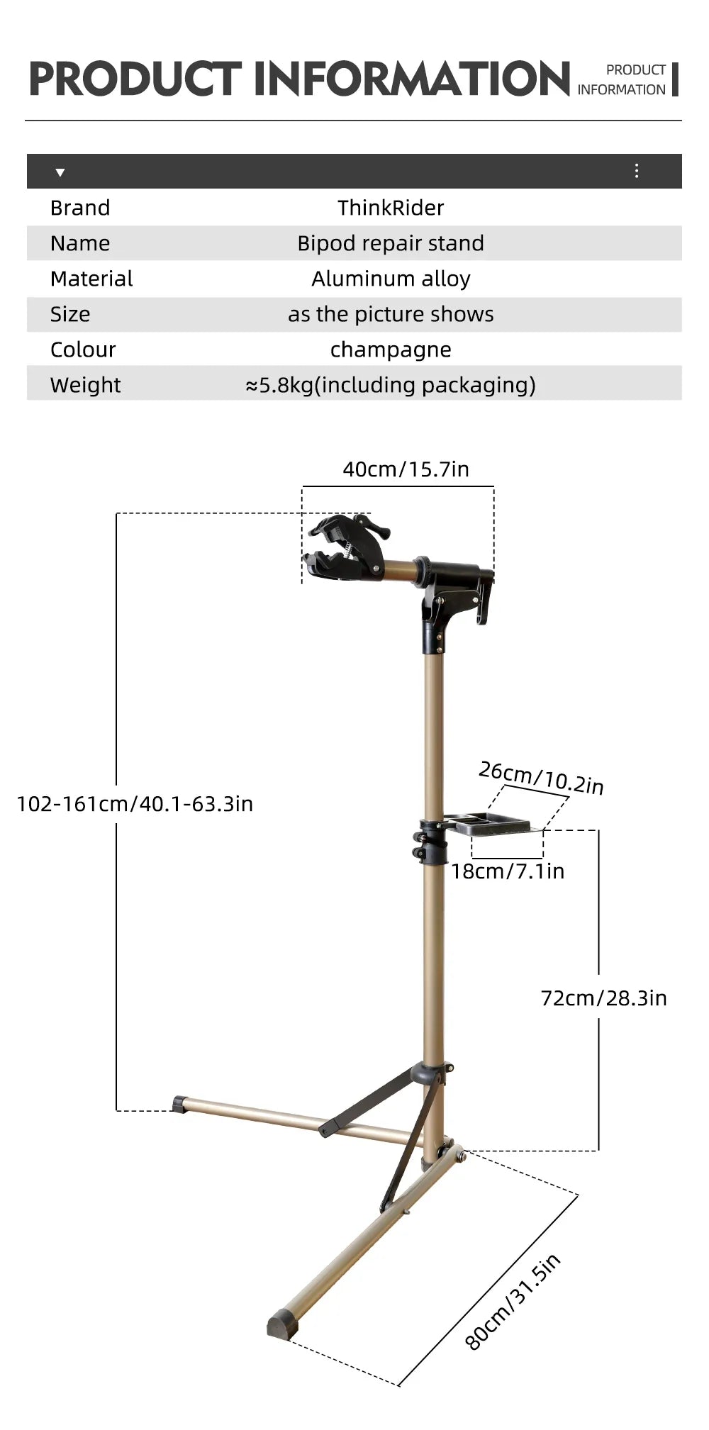 Adjustable Aluminum Bike Repair Stand