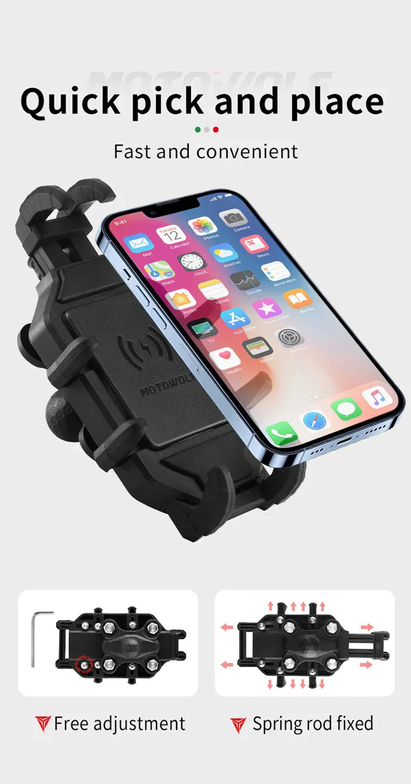 Motorcycle Wireless Charging Phone Holder