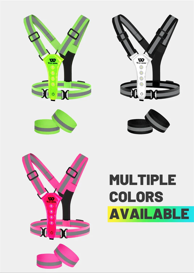 USB Rechargeable LED Reflective Safety Vest
