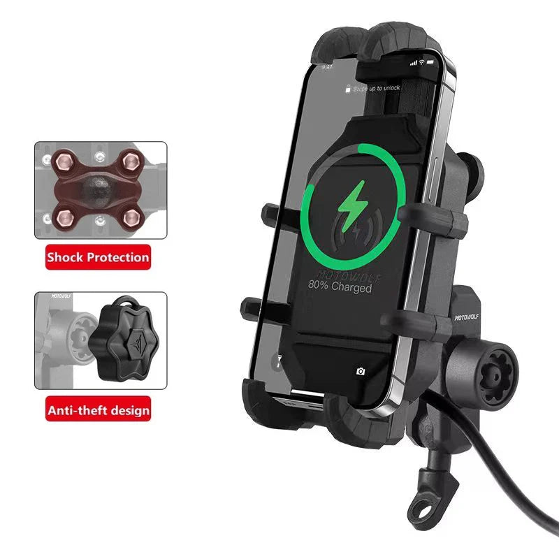 Motorcycle Wireless Charging Phone Holder