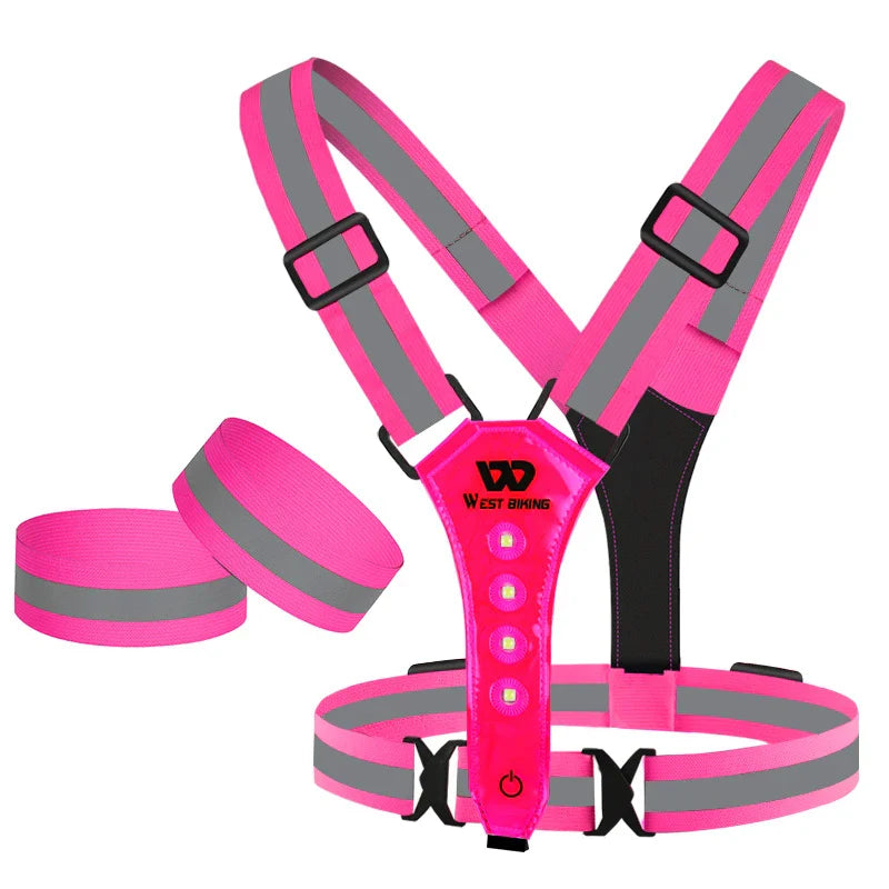 USB Rechargeable LED Reflective Safety Vest