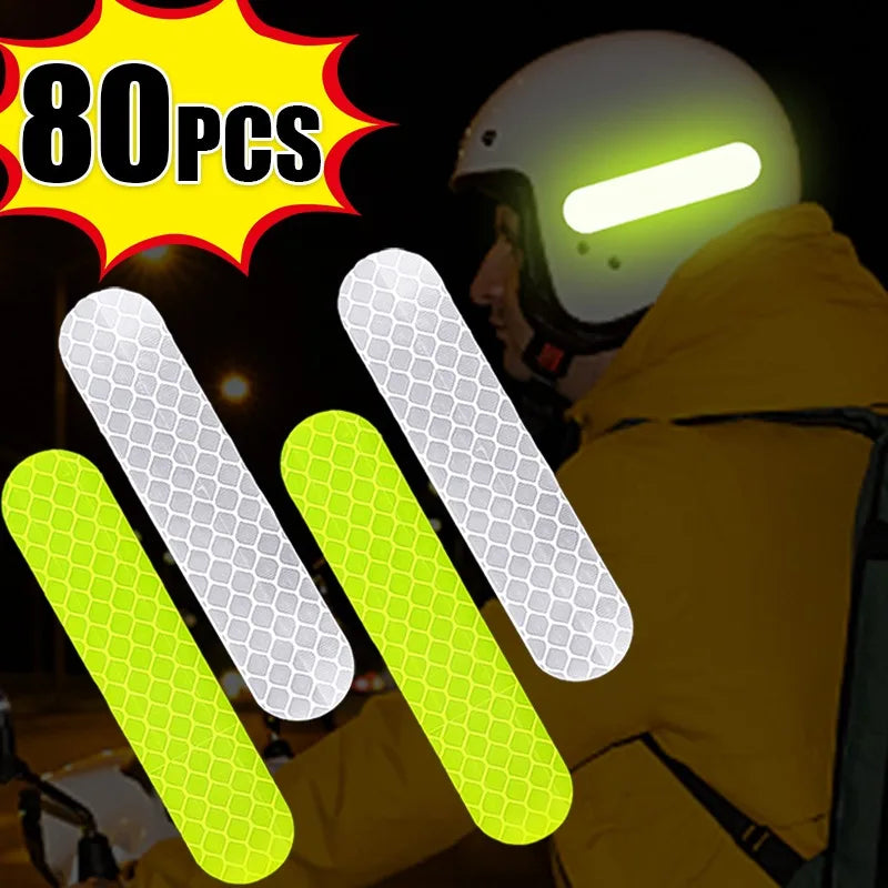 80-10PCS Waterproof Reflective Safety Stickers