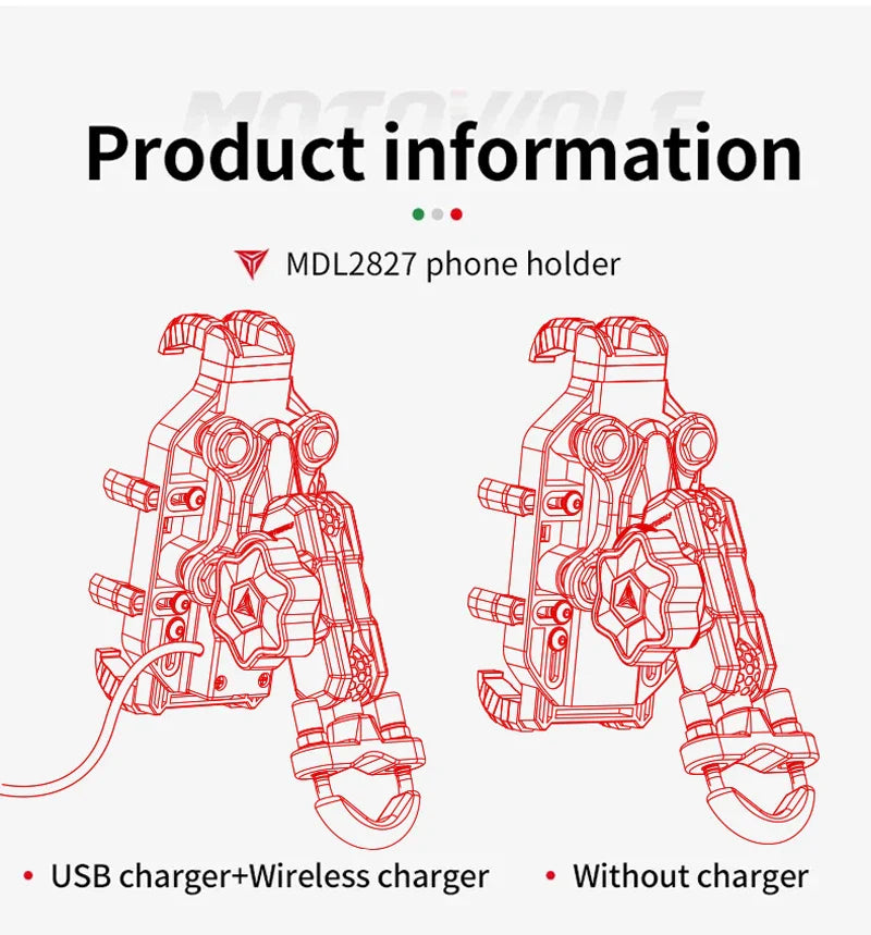 Motorcycle Wireless Charging Phone Holder