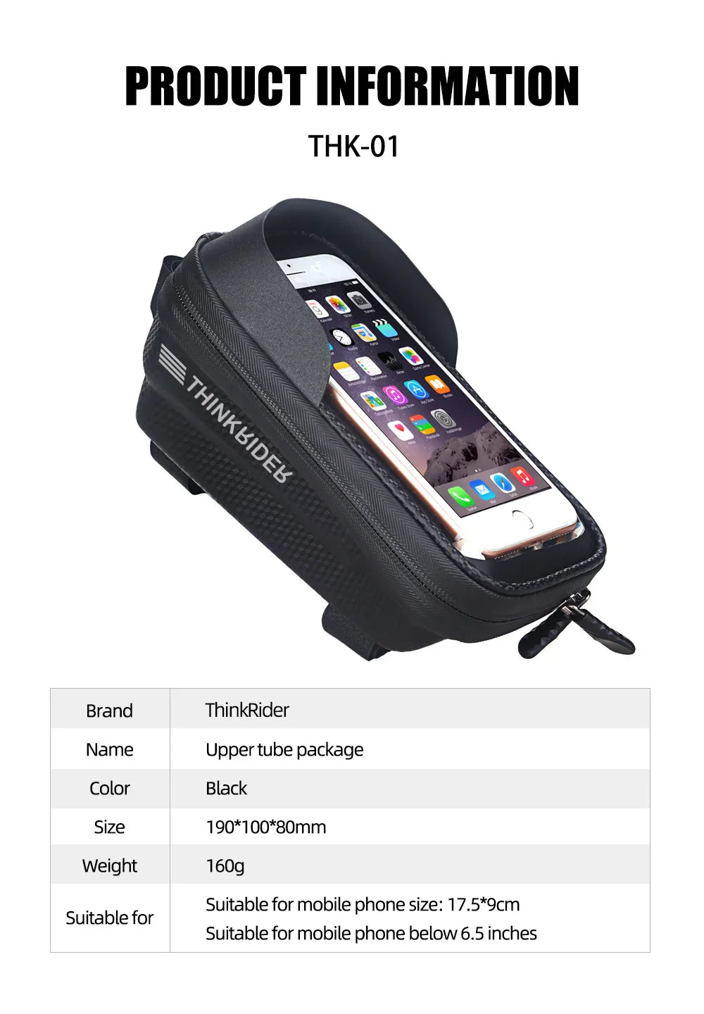 ThinkRider 2L Waterproof Bike Frame Bag
