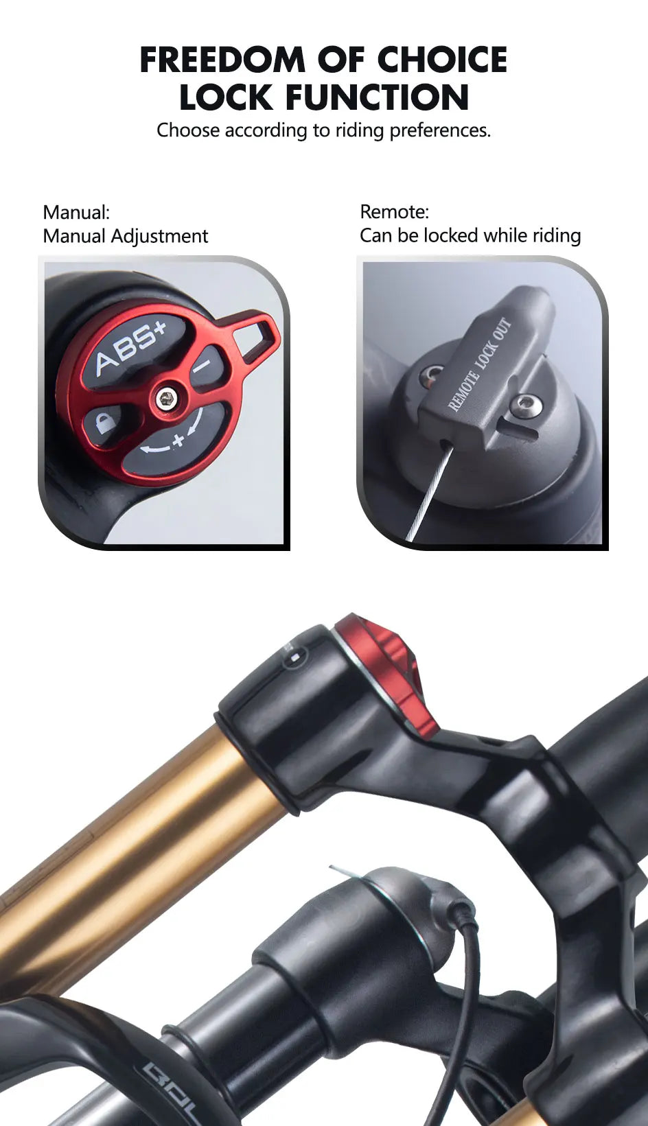 rebound adjustable mtb air front suspension
