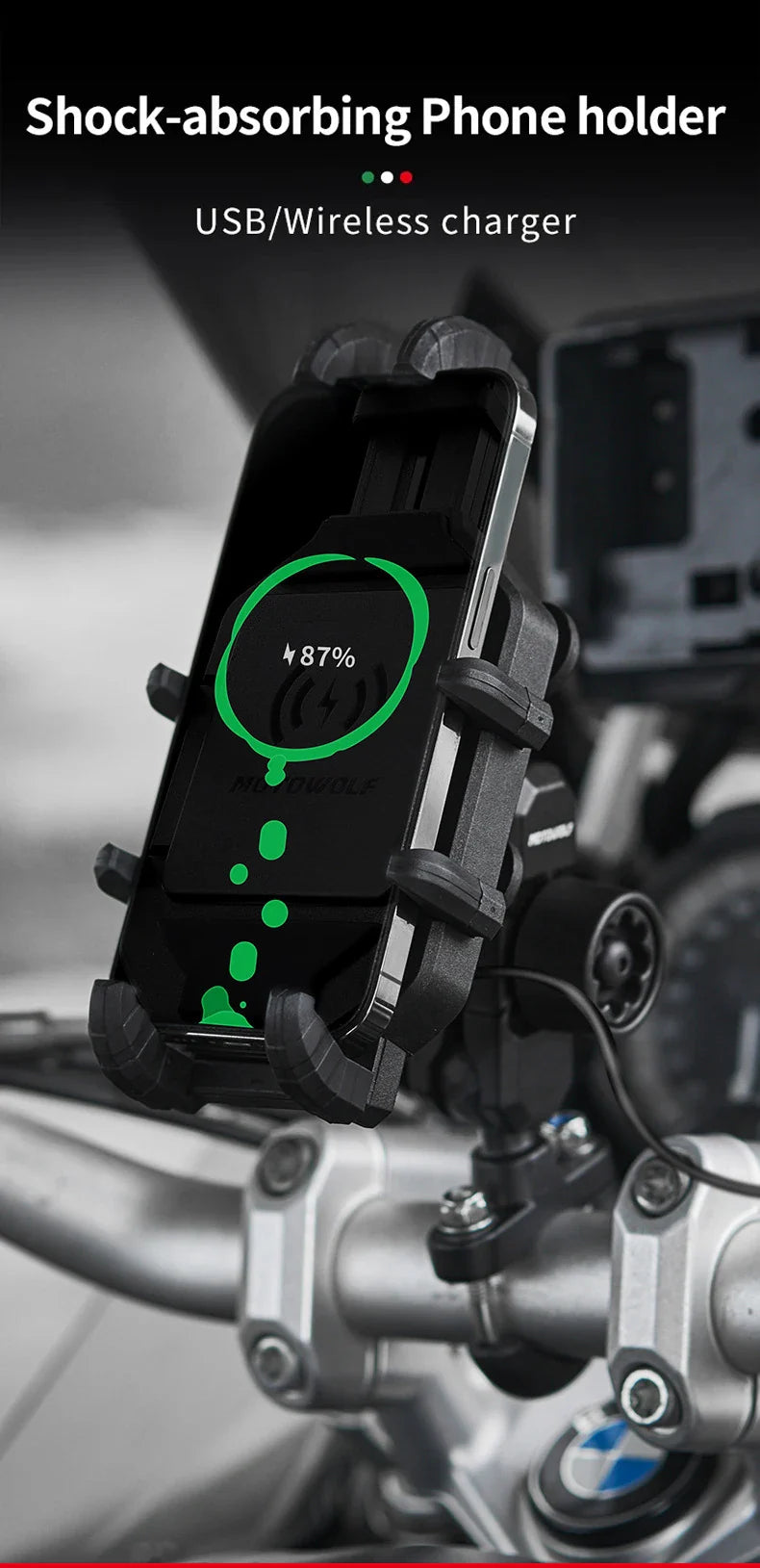 Motorcycle Wireless Charging Phone Holder