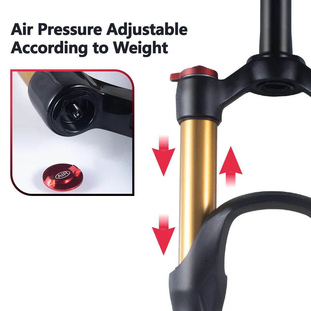 rebound adjustable mtb air front suspension