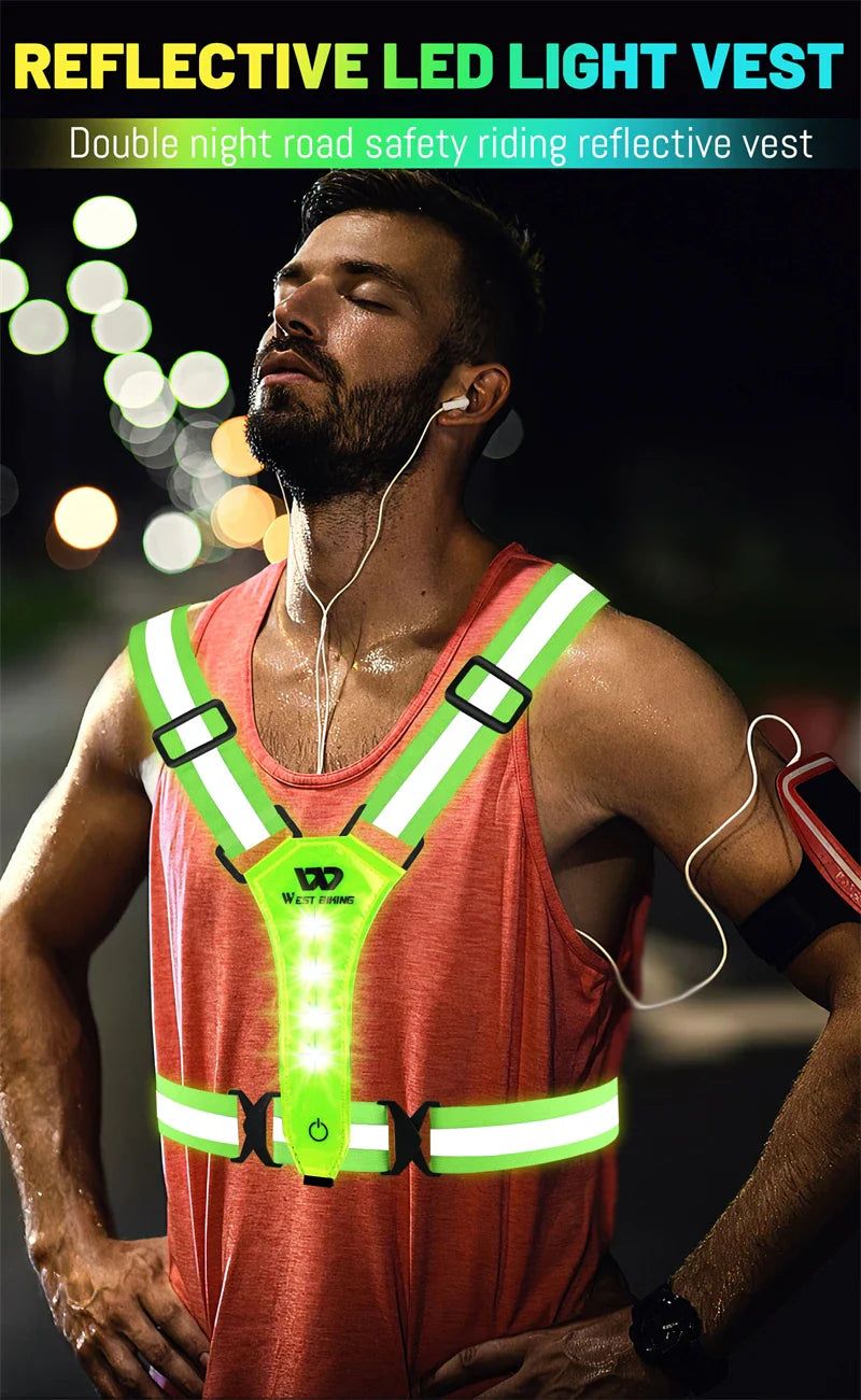 USB Rechargeable LED Reflective Safety Vest