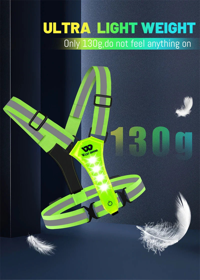 USB Rechargeable LED Reflective Safety Vest