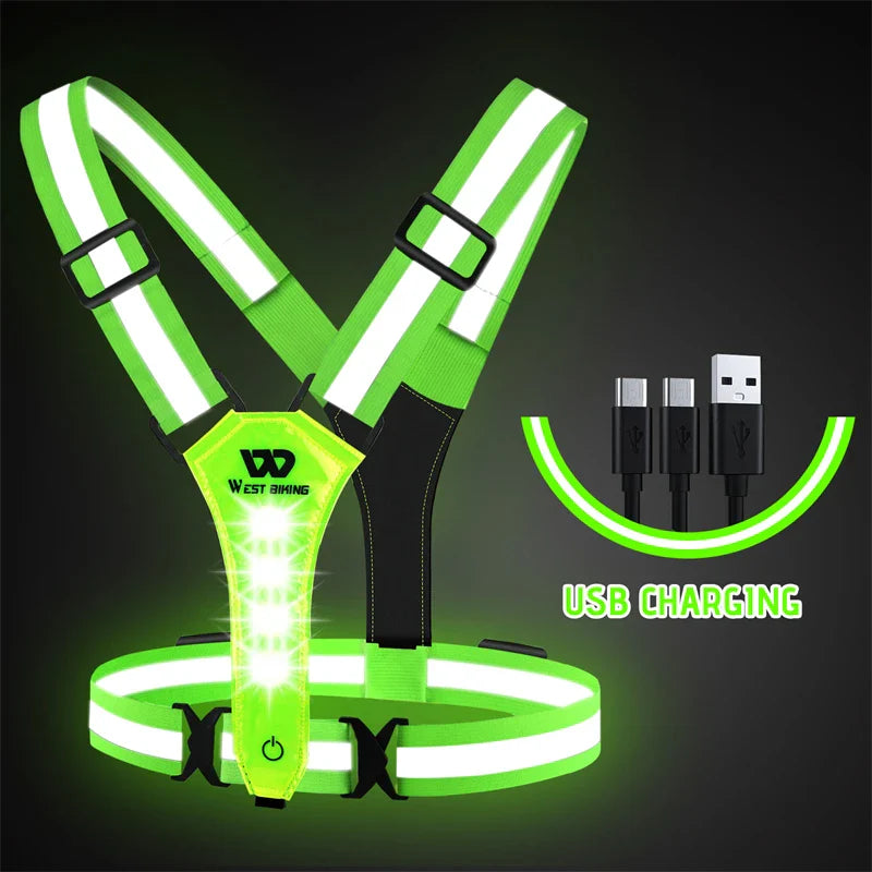 USB Rechargeable LED Reflective Safety Vest