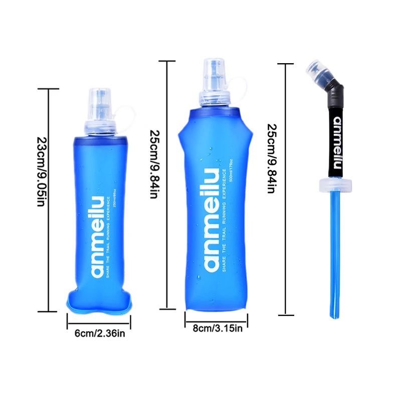 250/500ml Ultralight Foldable Water Bottle: BPA-Free, Straw